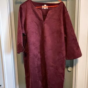 Plum Tunic Dress - Simple V-Neck